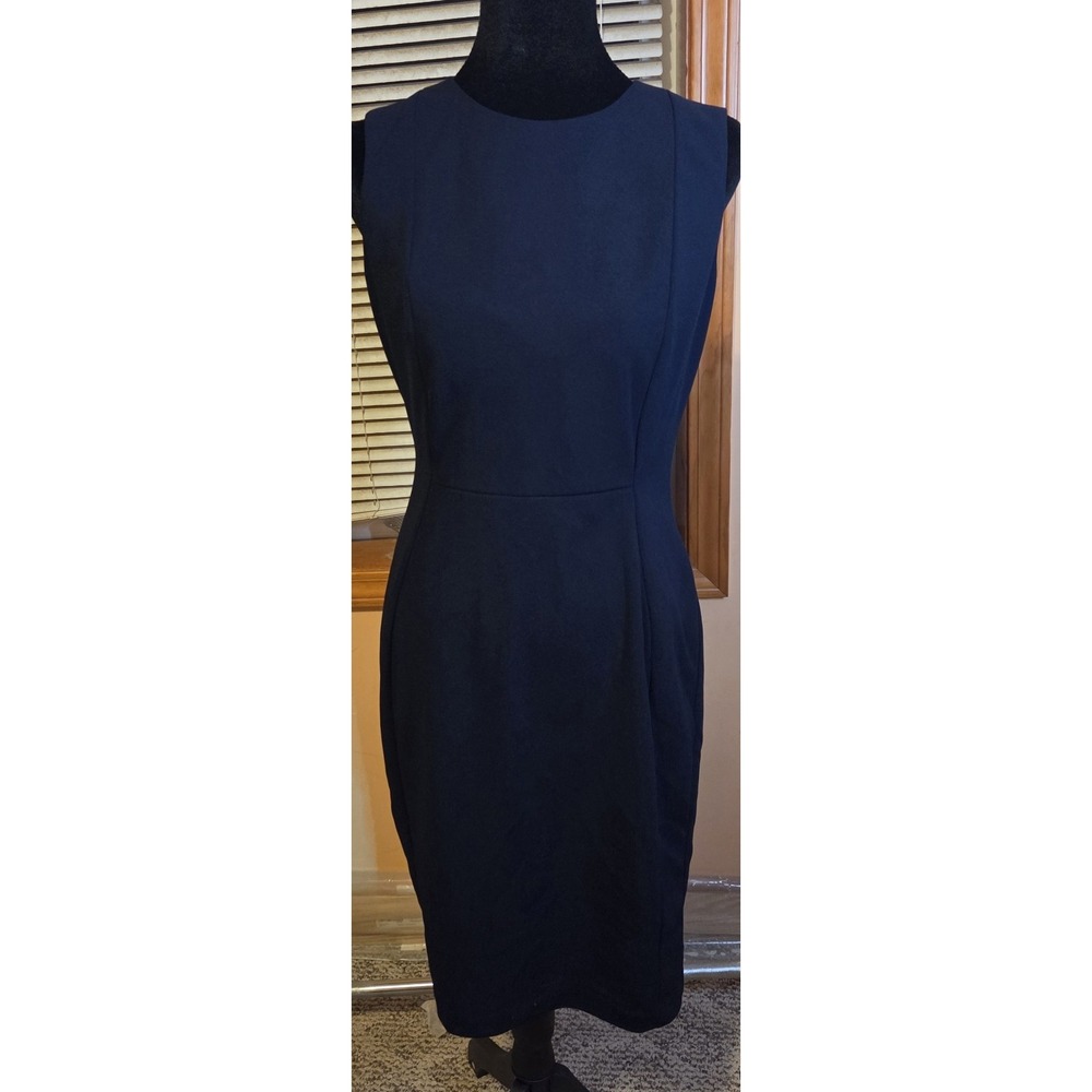 Calvin Klein Navy Blue Sleeveless Sheath Dress Size 8